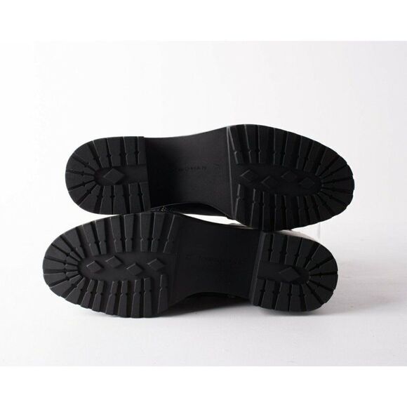 Zara Womens Black Leather Moto Biker Ankle Boots - Picture 8 of 8